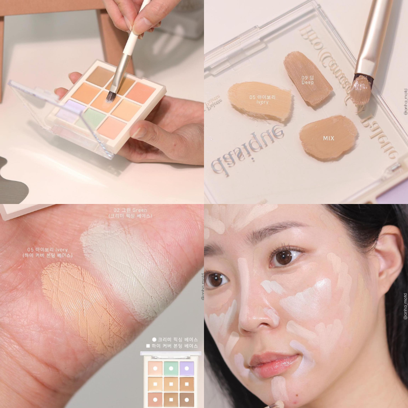  Pro Concealer Palette 01 Cover với 9 màu mang lại từ độ che phủ, chỉnh sửa, đến tạo khối